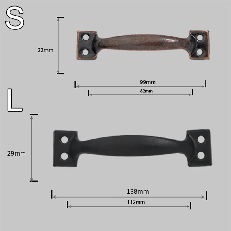 Cabinet Pulls | Bow-Shaped Metal Iron Handles | For Wardrobe, Garage & Shed Doors - Thumbnail 6