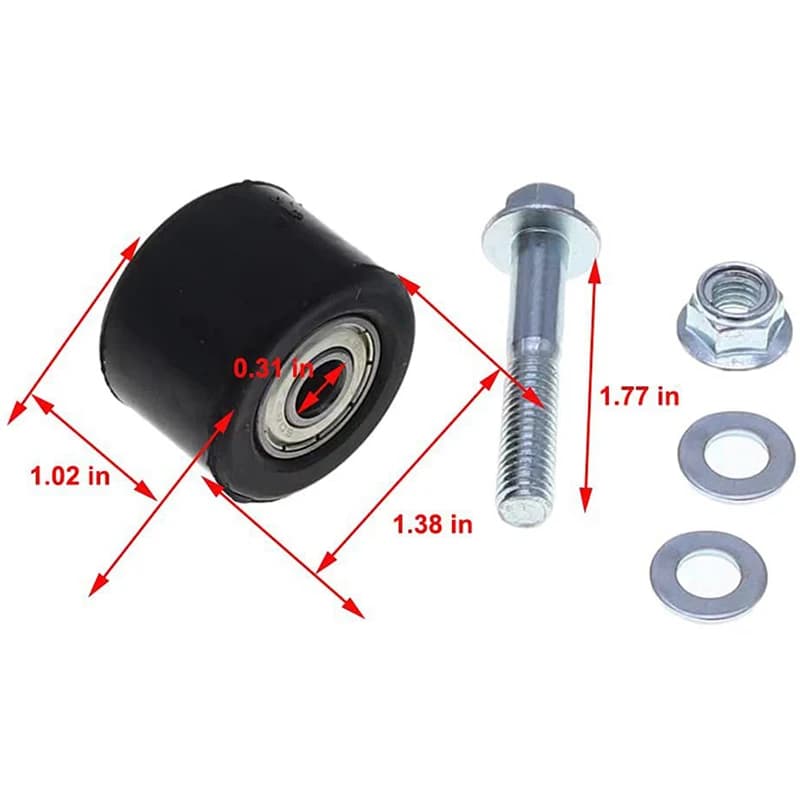 1pc Motorcycle Chain Tensioner Roller Guide 8mm Pulley Wheel Slider With Bolt Gasket For YFZ 350 Car Maintenance Accessories - Thumbnail 5
