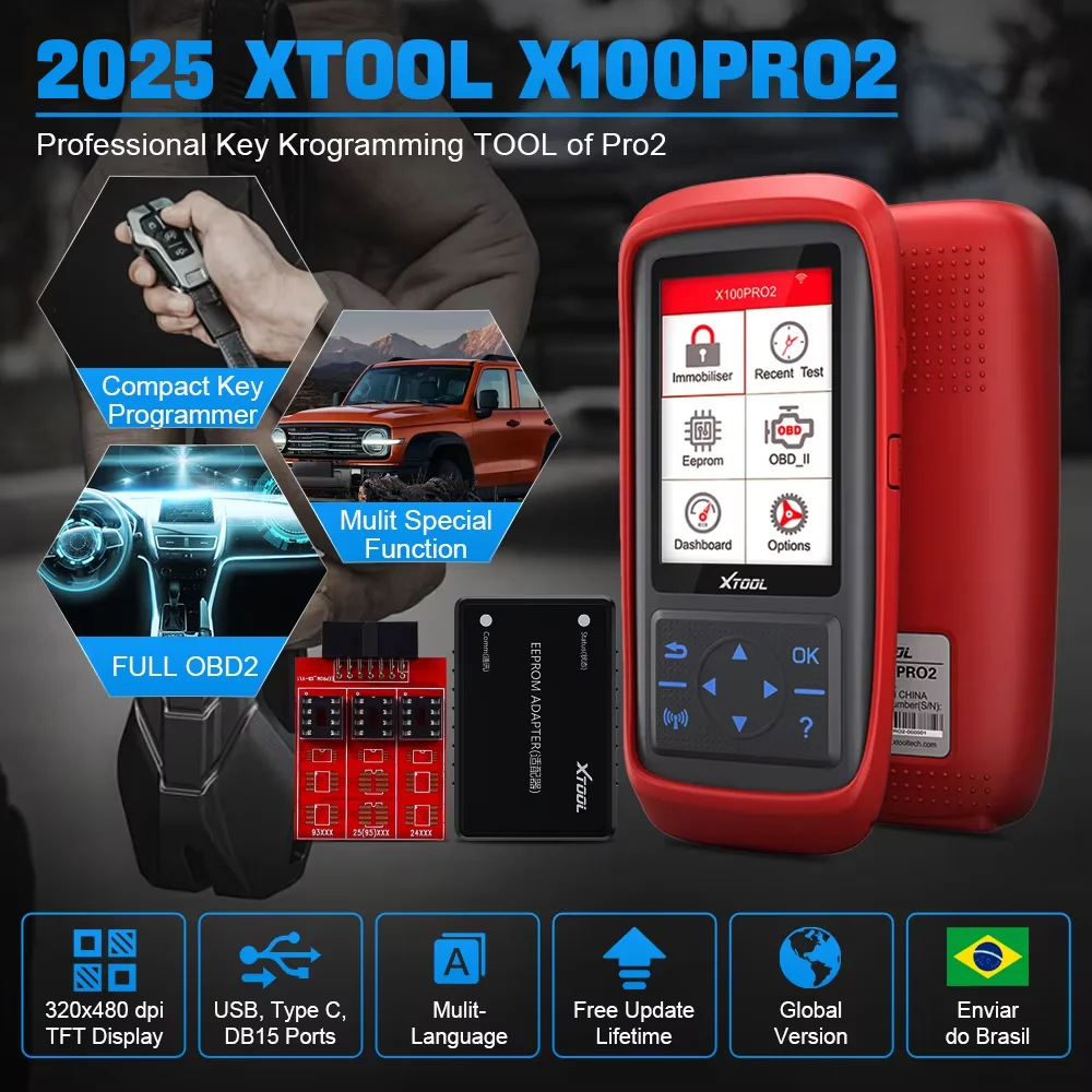 X100 Pro2 OBD2 Scanner | Key Programmer & EEPROM Adapter | Lifetime Free Updates - Thumbnail 3