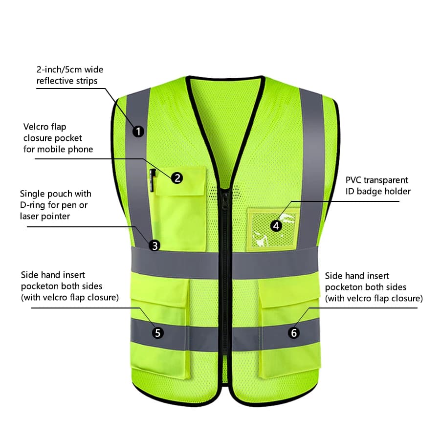Visibility Safety Vest | Adjustable Reflective Design | Night Running & Cycling - Thumbnail 2