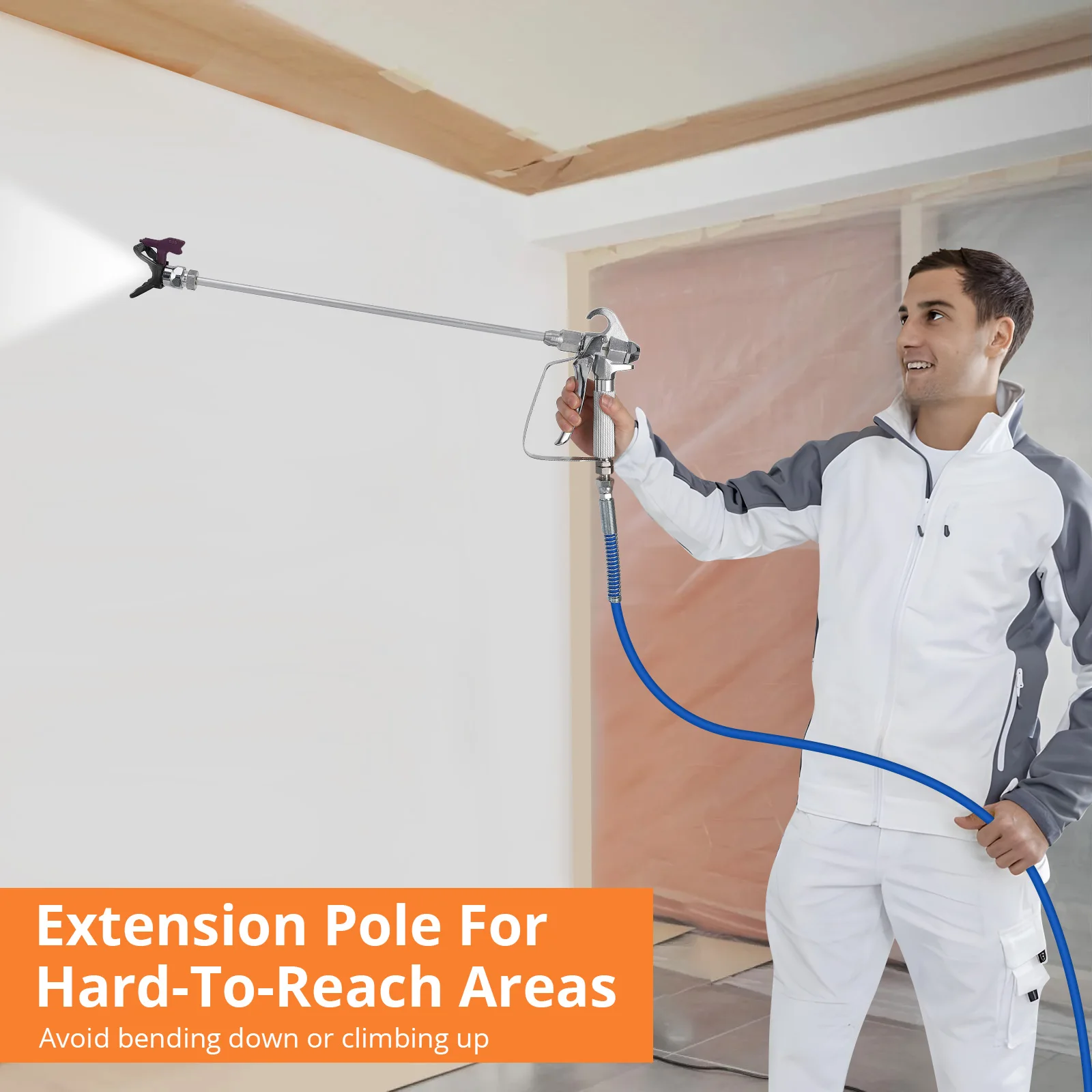 Home Paint Sprayer Kit | 1010W 3000PSI Electric Paint Gun | Wall Painting for Home Projects - Thumbnail 5