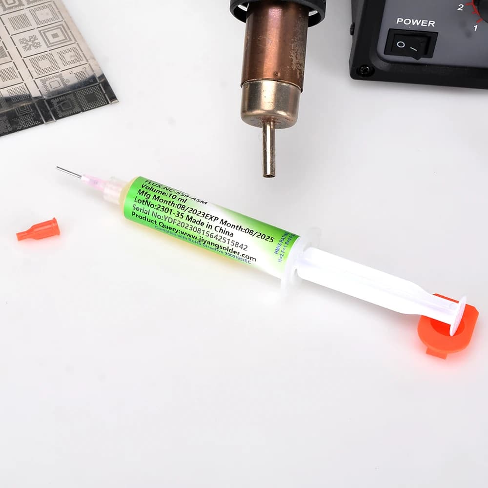 No-Clean Solder Paste | 10cc Syringe | Advanced Flux for BGA & PCB Repair - Thumbnail 3