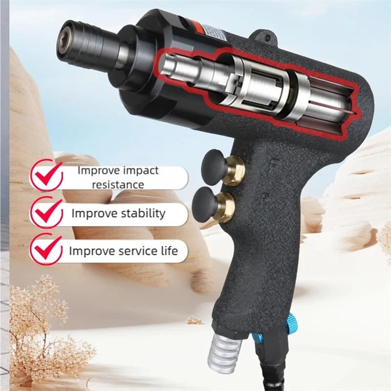 Pneumatic Screwdriver Gun | 5H-8H Impact Grade | 6.35mm Bit System | Industrial Air Tool - Thumbnail 5