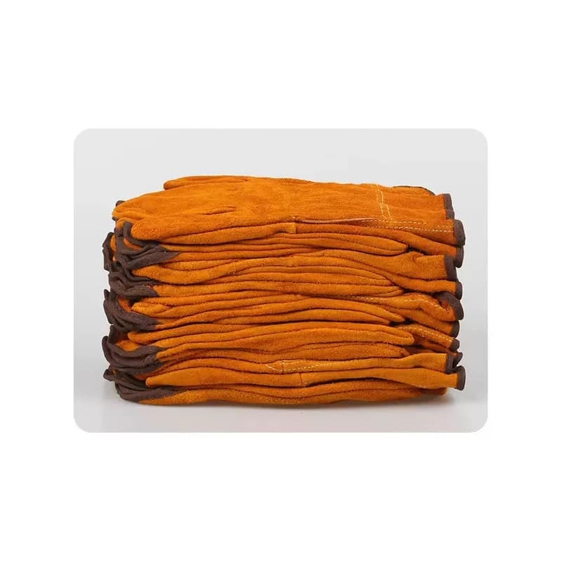 Men's Cowhide Work Gloves | 2-Pair Soft Leather Set | Driving, Hunting, Farm & Welding Safety - Thumbnail 4