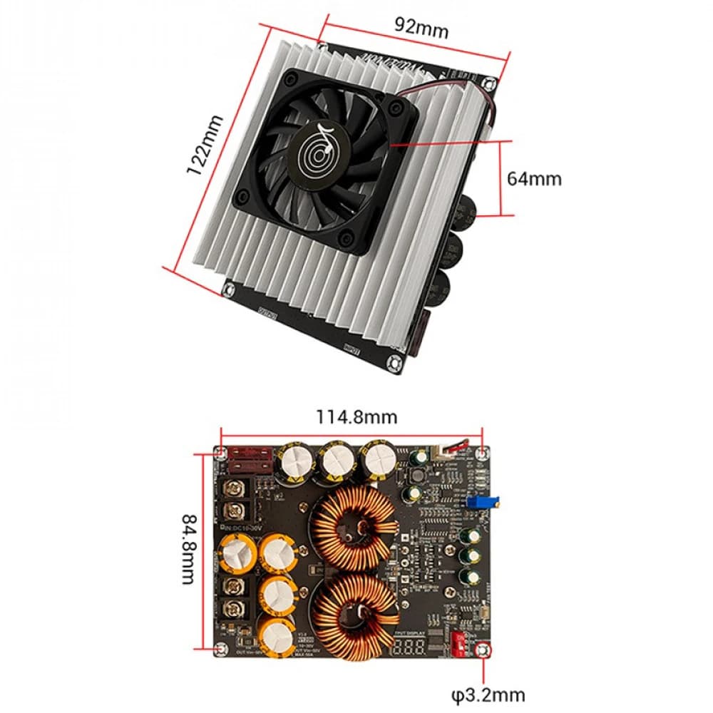 Audio Power Supply | 1200W 50A Boost Module | High-Current Amplifier Board - Thumbnail 4