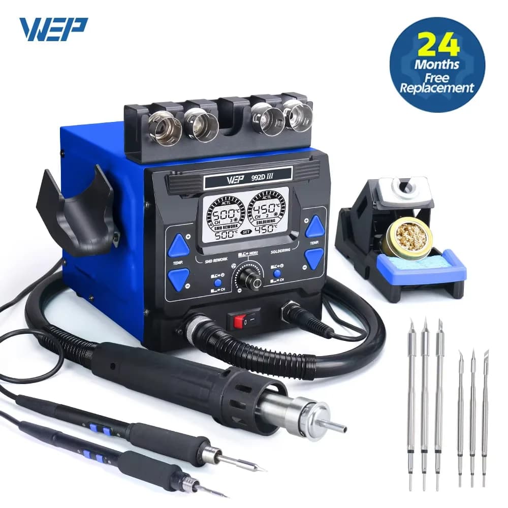 Digital Soldering Station | 1220W 2-in-1 Hot Air & C245 Iron | Precision Repair Tool - Thumbnail 2