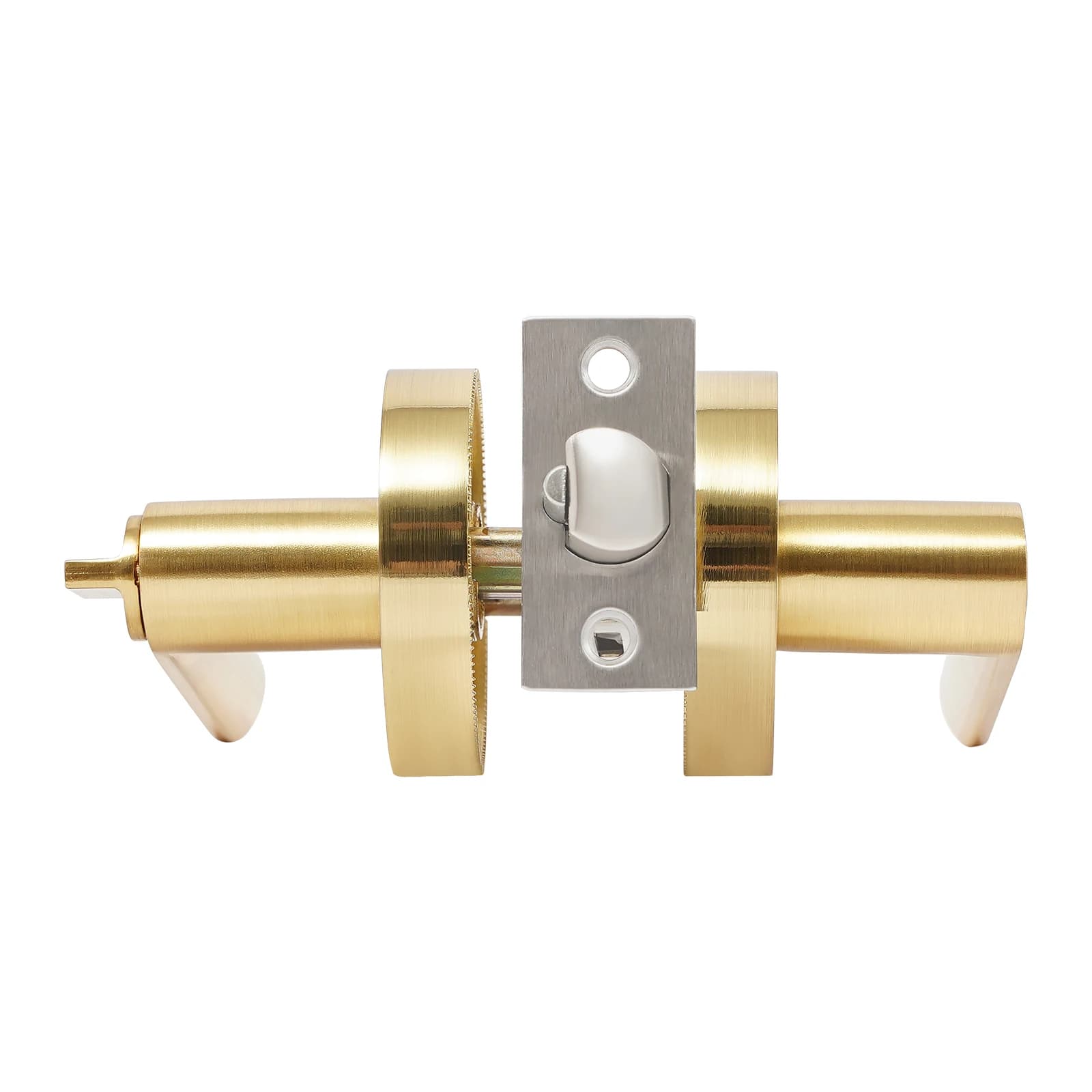 Gold Door Handle Set | 2PCS Reversible Privacy Lever | Bedroom & Bathroom Passage Lock - Thumbnail 2