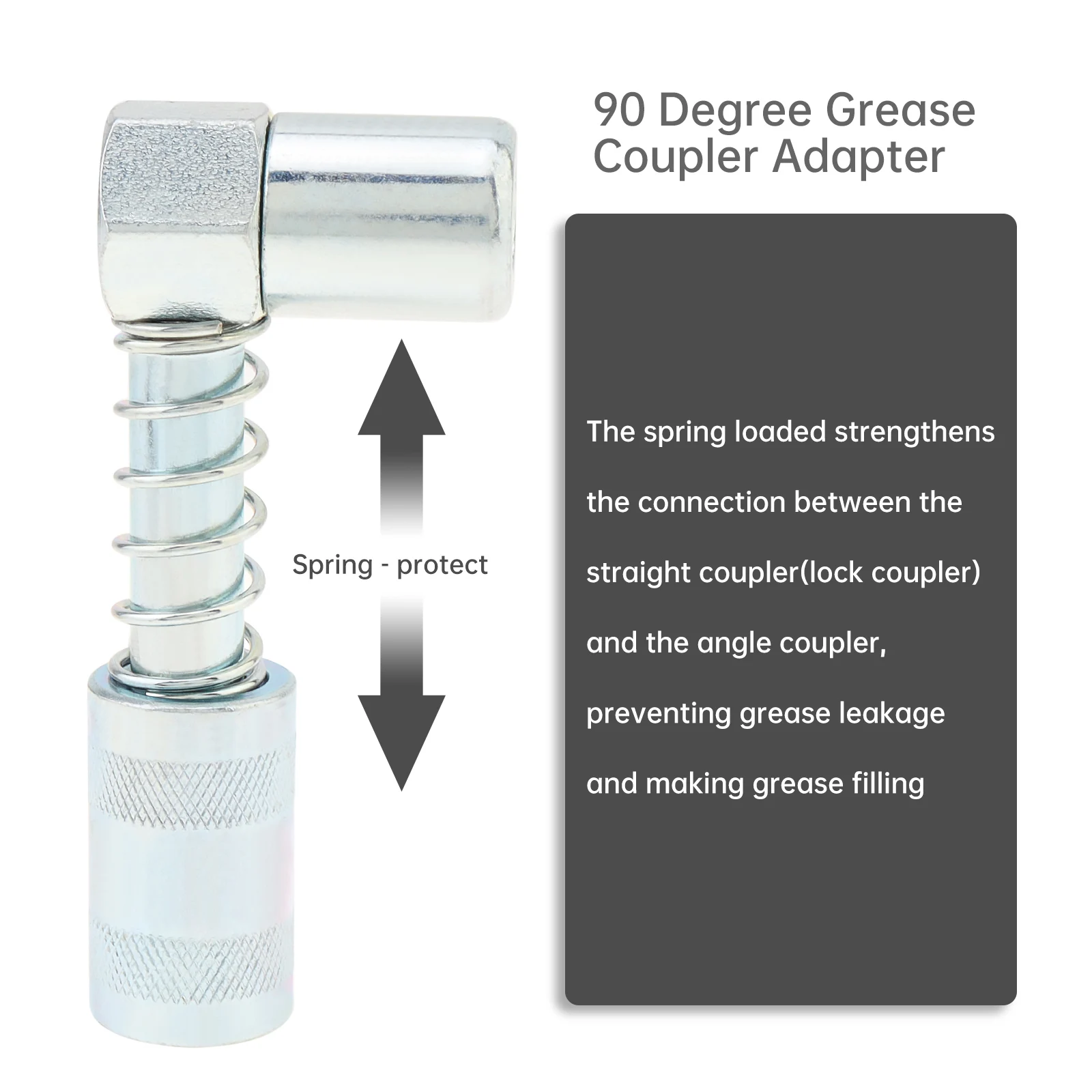Grease Gun Coupler Set | 5-Piece Nozzle Adapters | 30mm Connector for Tight-Space Lubrication - Thumbnail 4