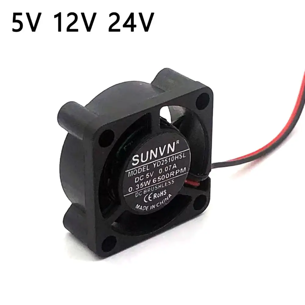 High-Performance 25mm Hydraulic Bearing Cooling Fan | 5V/12V/24V for GPU & M.2 SSD | 2-Pin & 3-Pin - Thumbnail 4
