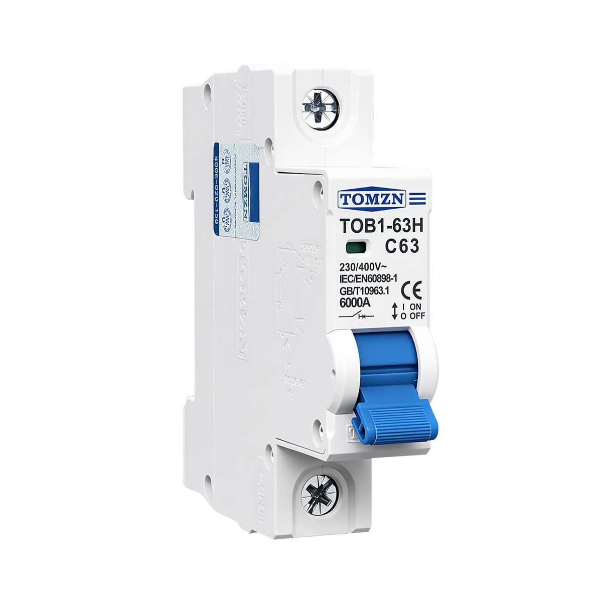 Miniature Circuit Breaker | TOB1-63H C-Type | 3A-63A Capacity | 230/400V AC Protection - Thumbnail 4