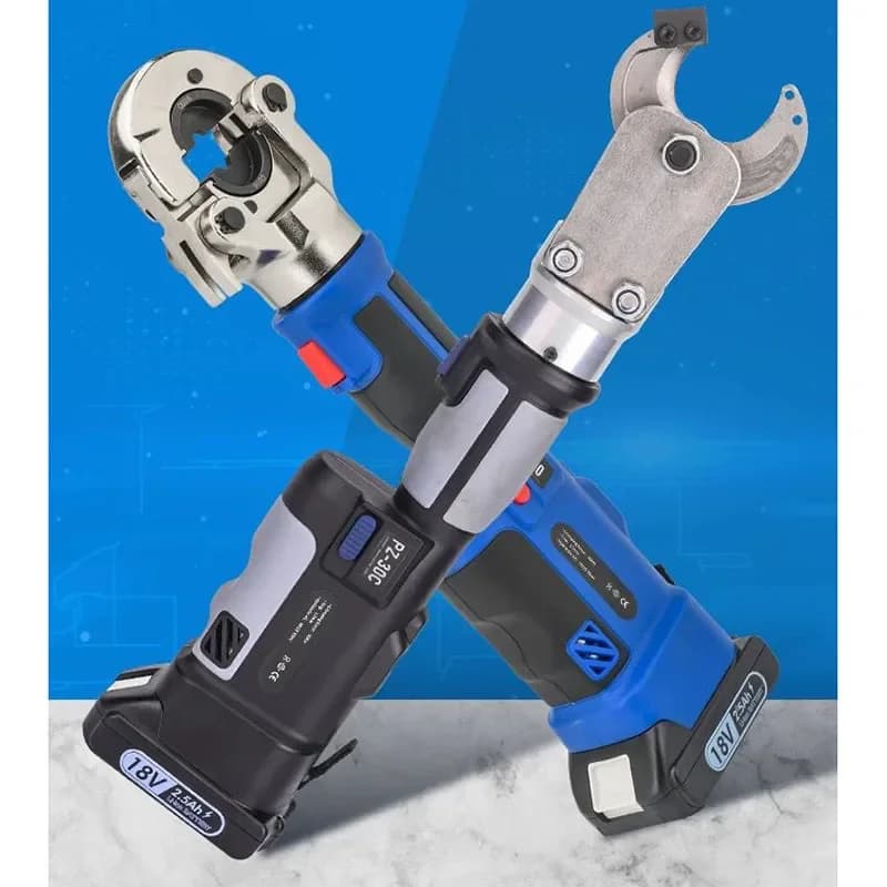 Cordless Hydraulic Crimping Tool | Brushless Motor | Lithium Battery Powered | Wire Terminal Pliers - Thumbnail 3