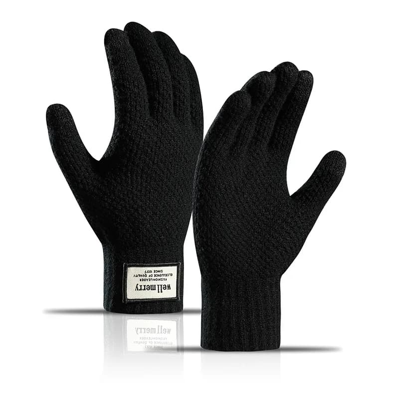 Men's Thermal Touchscreen Gloves | Plus-Size Fleece Lining | Winter Warmth for Cold Weather - Thumbnail 5
