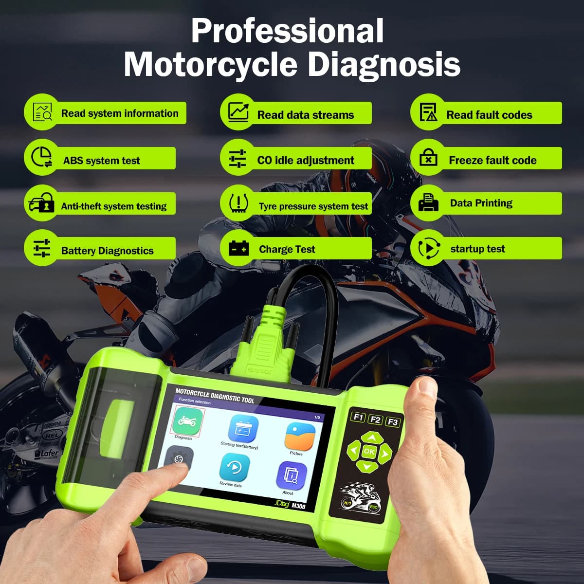 Diagnostic Scanner | OBD2 Moto Tool for BMW, Harley, Honda | Read ABS & Engine Codes - Thumbnail 4