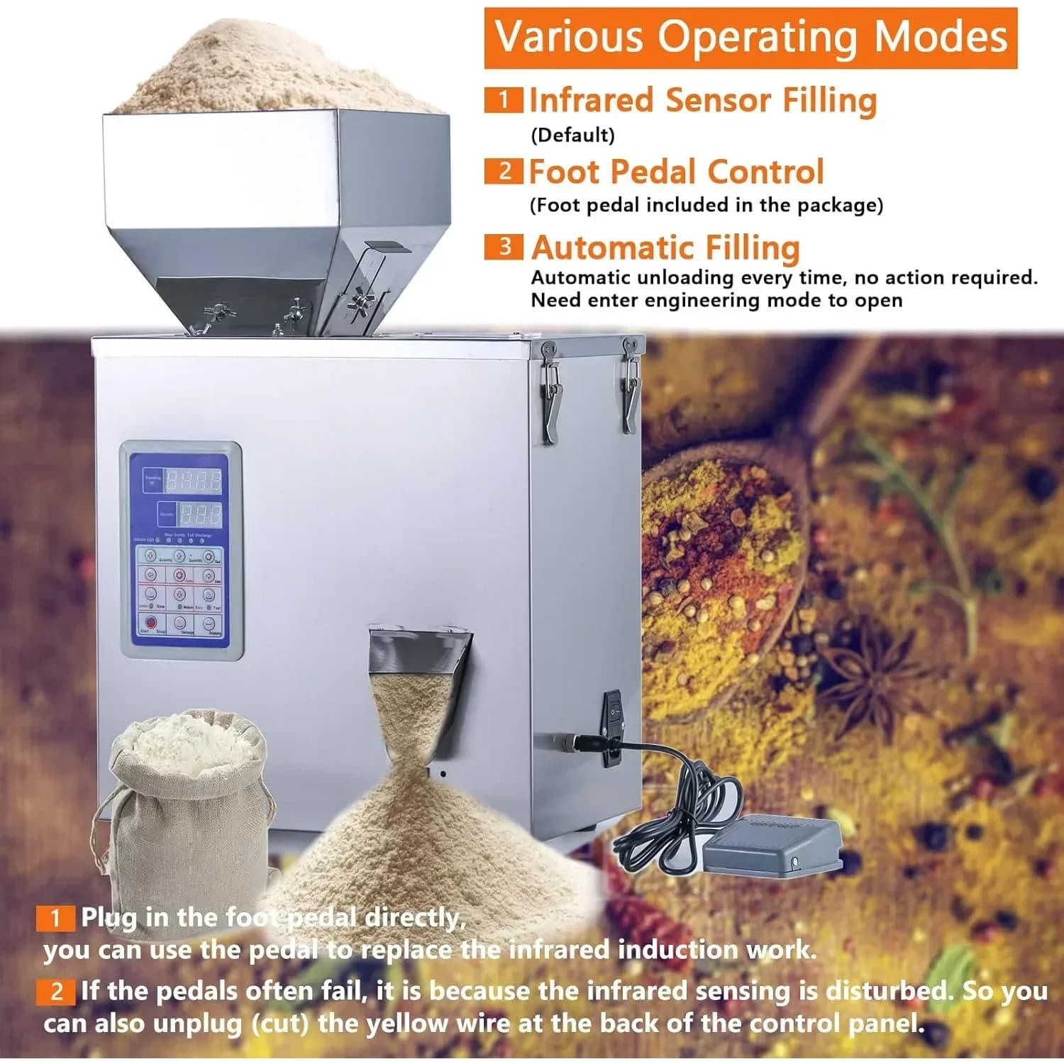Automatic Powder Filler | Precision Dispenser for Flour, Beans & Glitter | 500g Capacity - Thumbnail 3