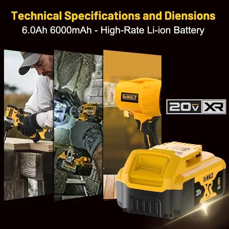 DeWalt 20V MAX Lithium-Ion Battery | 5Ah, 6Ah, 9Ah High-Capacity | DCB200 Replacement Power - Thumbnail 4
