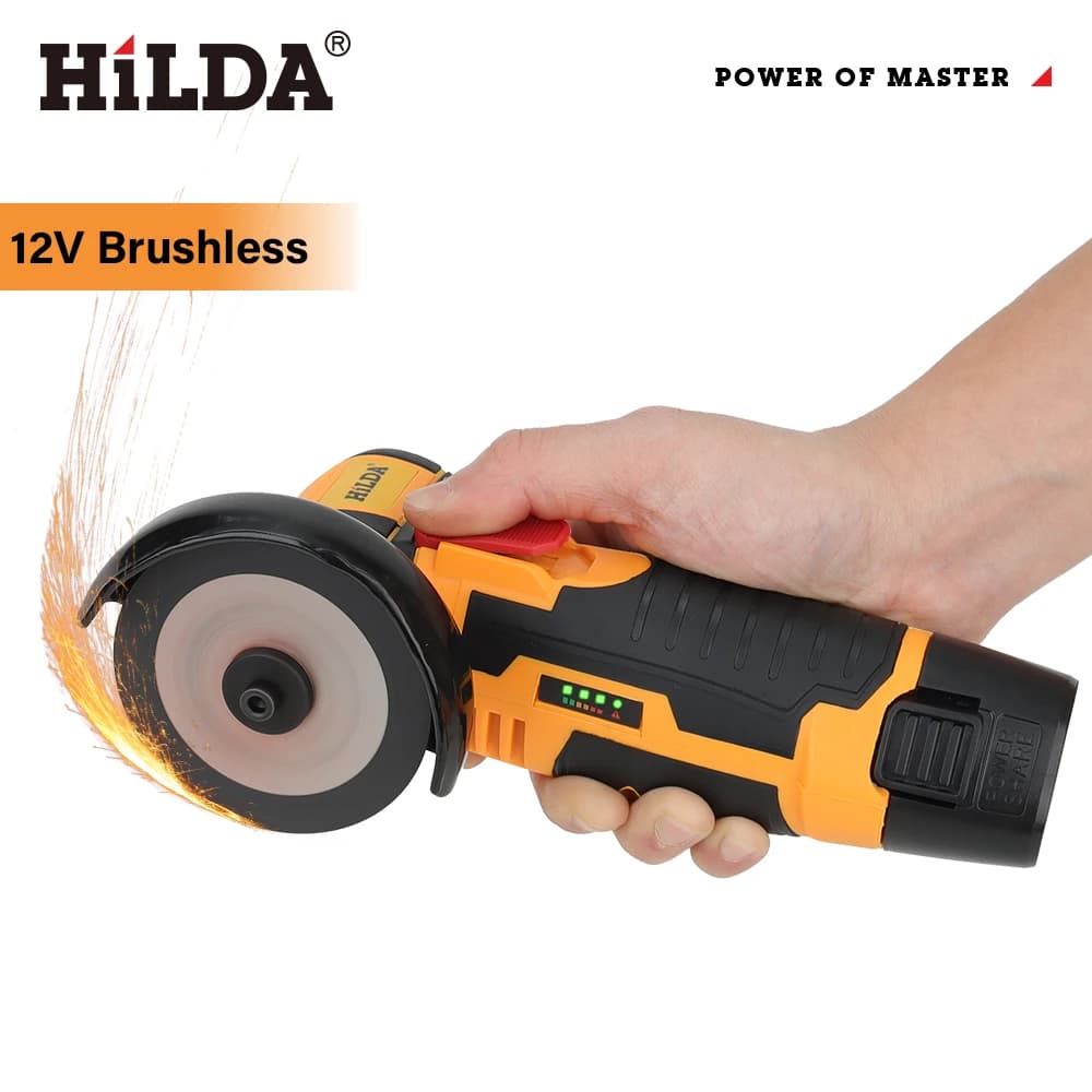 12V Cordless Angle Grinder | 3-Inch Brushless Motor | Compact Cutting & Polishing Tool - Thumbnail 2