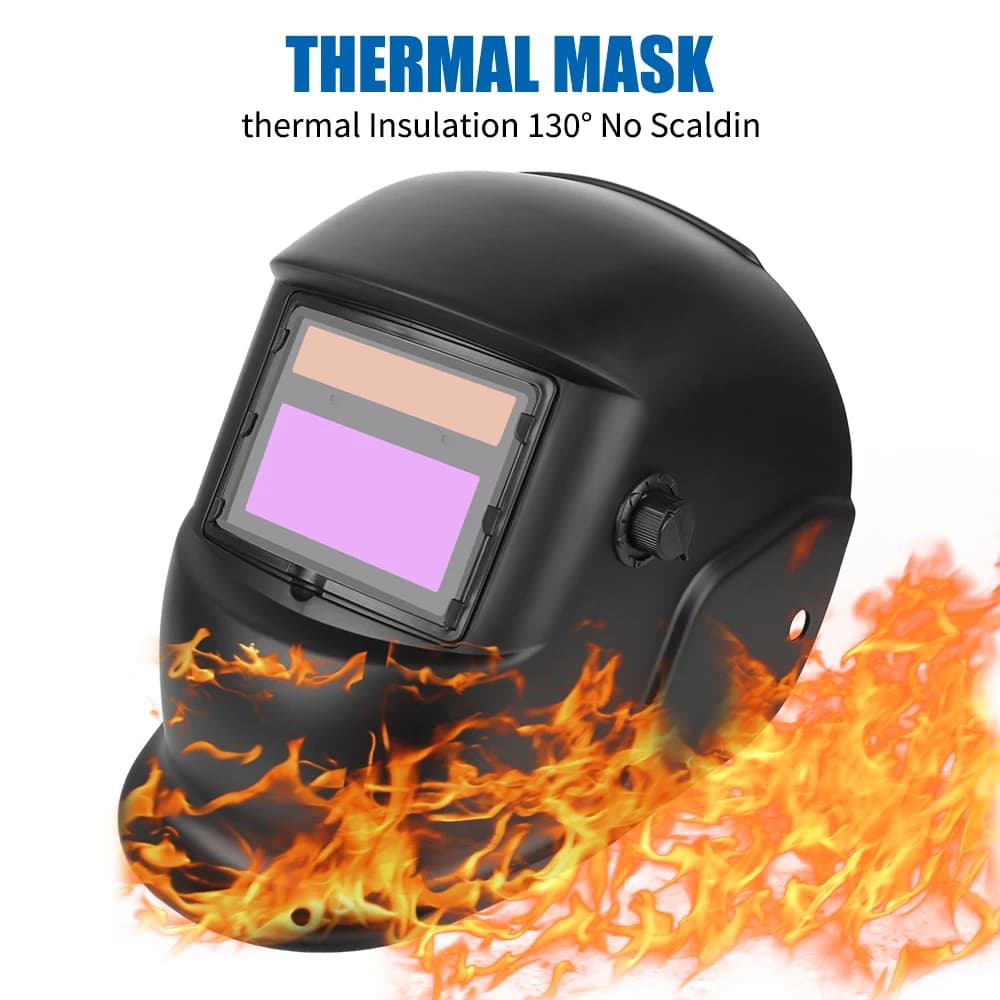 Auto-Darkening Welding Helmet | True-Color Large View Lens | Solar-Powered for Arc Weld & Grind - Thumbnail 2