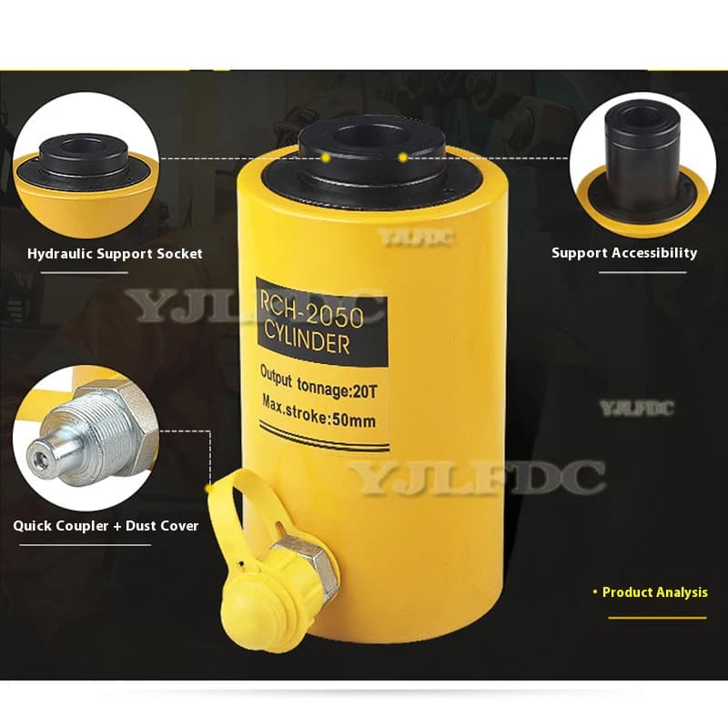 20-Ton Hollow Plunger Hydraulic Cylinder | 50mm Bore | Heavy-Duty Ram for Industrial Applications - Thumbnail 6