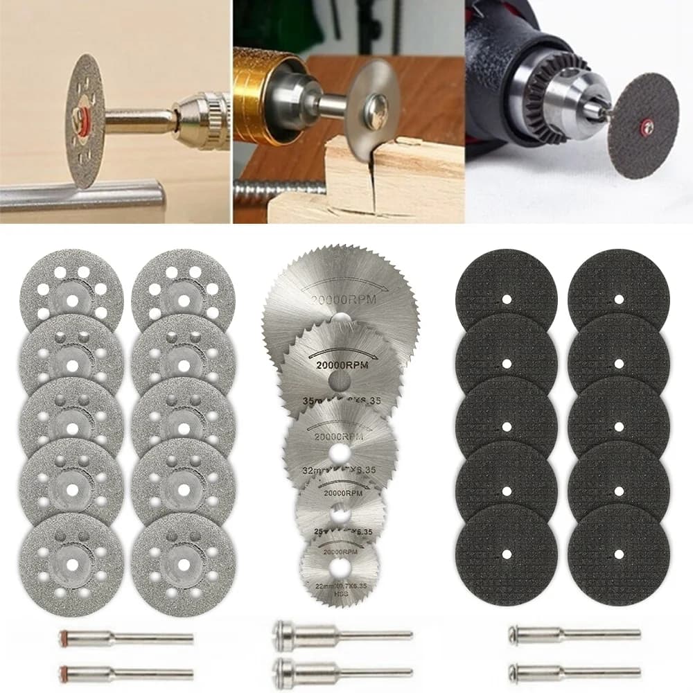 Rotary Tool Cutting Disc Set | 6-32 Piece Multi-Material Blades | For Dremel & Precision Metalwork - Thumbnail 2