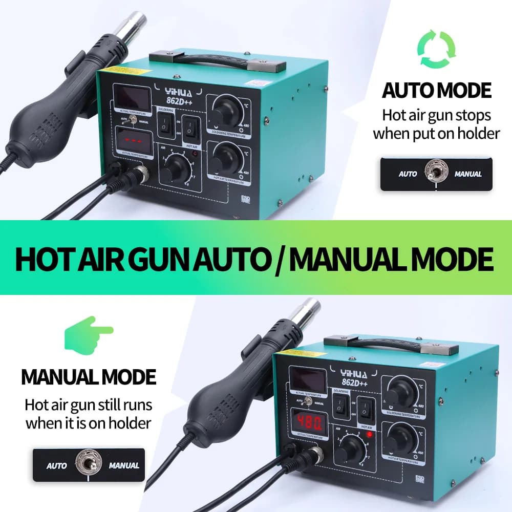 Soldering & Rework Station | Fast-Heating 100-480°C | BGA & SMD Precision Kit - Thumbnail 5