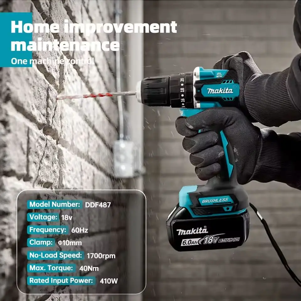 Makita DDF487 Brushless Impact Driver | 18V Cordless Power Tool | Professional-Grade Screwdriver Kit - Thumbnail 2