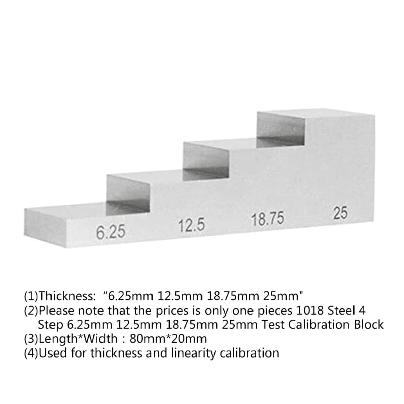 Calibration Block Set for Ultrasonic Thickness Gauges - 2.5, 5, 10, 20mm Steps - Thumbnail 2