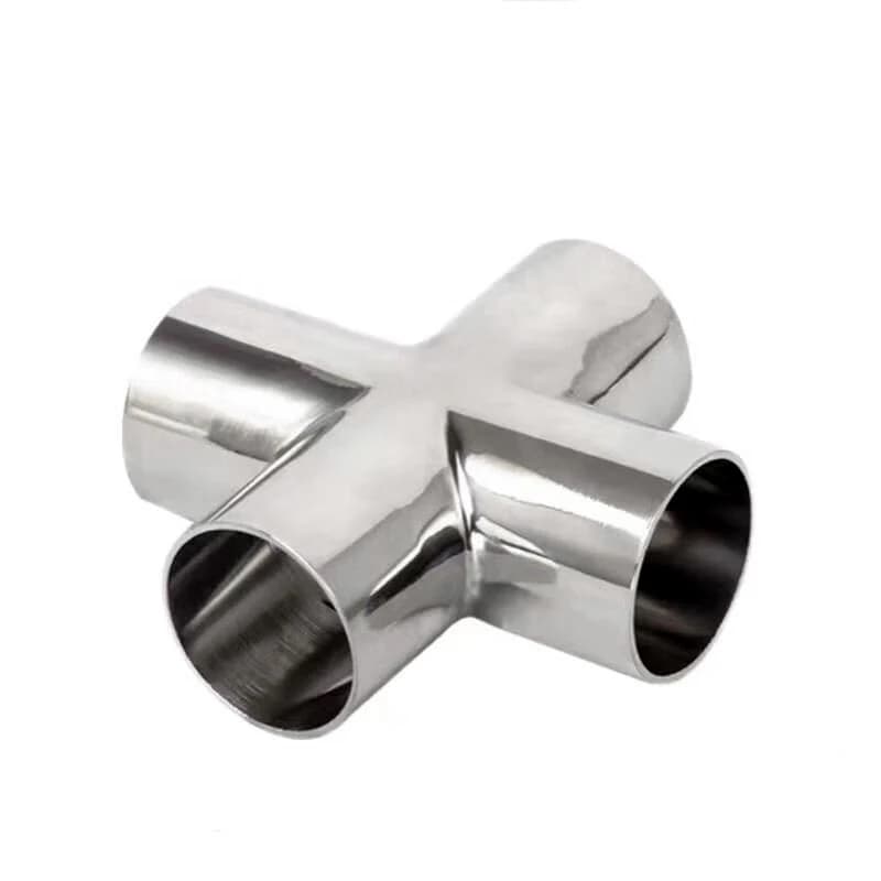 4-Way Sanitary Cross Fitting | 19-102mm OD | 304 Stainless Steel | Brewery & Winery Connector - Thumbnail 4