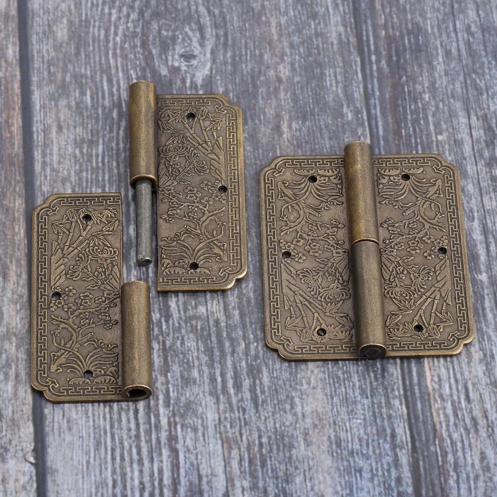 Brass Furniture Hinges | 60x50mm Right/Left Hand | Vintage Hardware for Cabinets & Jewelry Boxes - Thumbnail 5