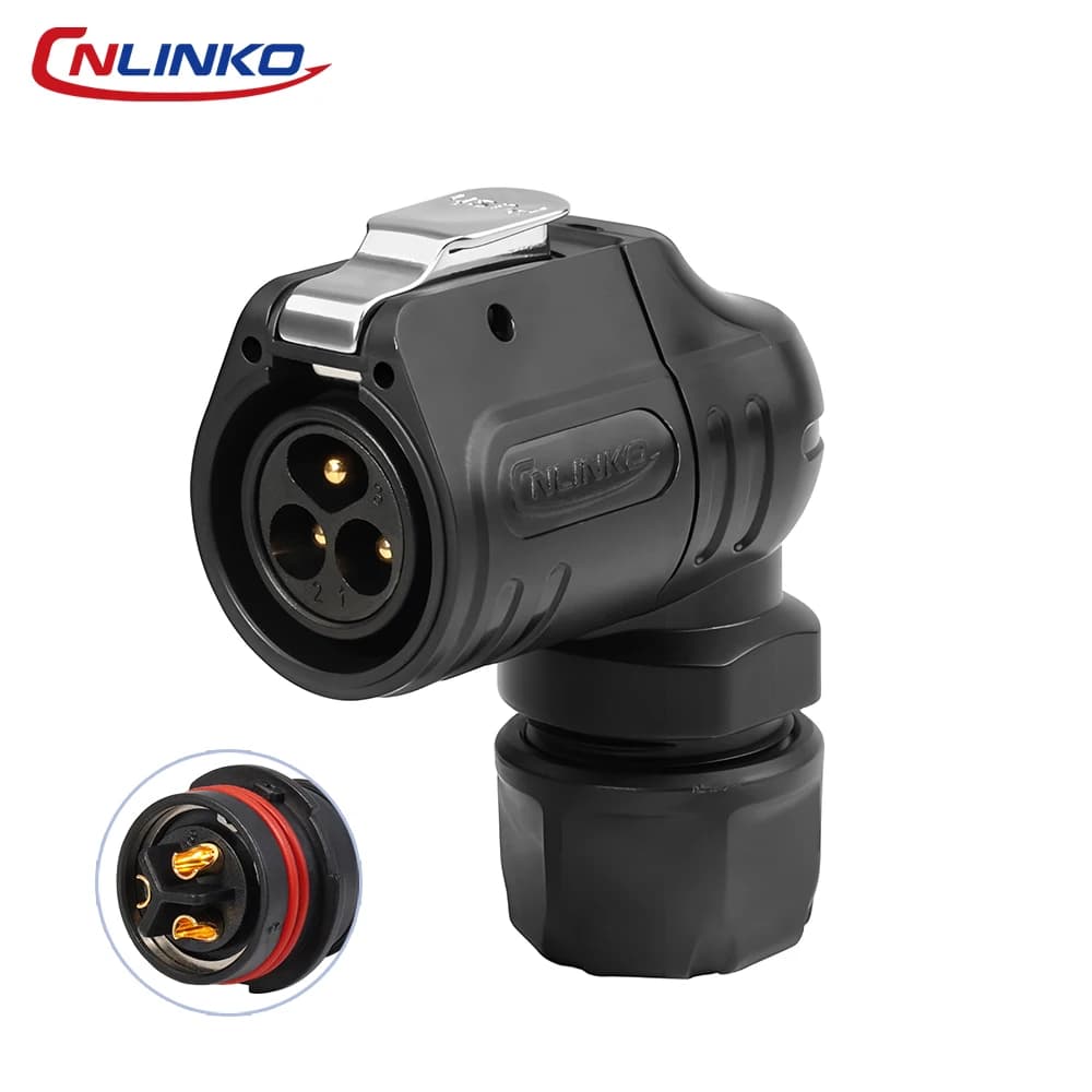 Series Right-Angle Industrial Connector | IP68 Waterproof & Compact 90° Design for Automated Machinery - Thumbnail 3