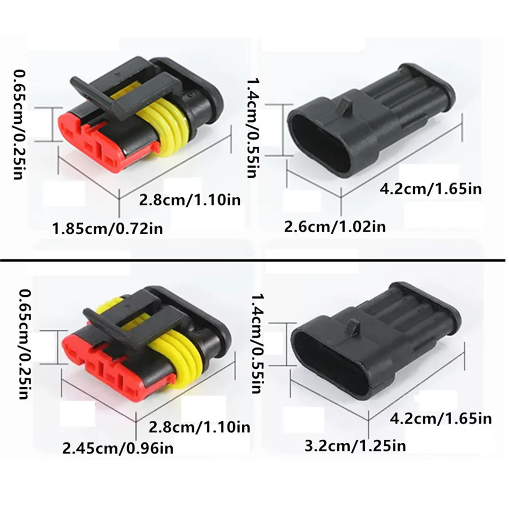 Waterproof Electrical Connectors | 1-4 Pin Quick Disconnect | 10-Piece Set with Wire - Thumbnail 6