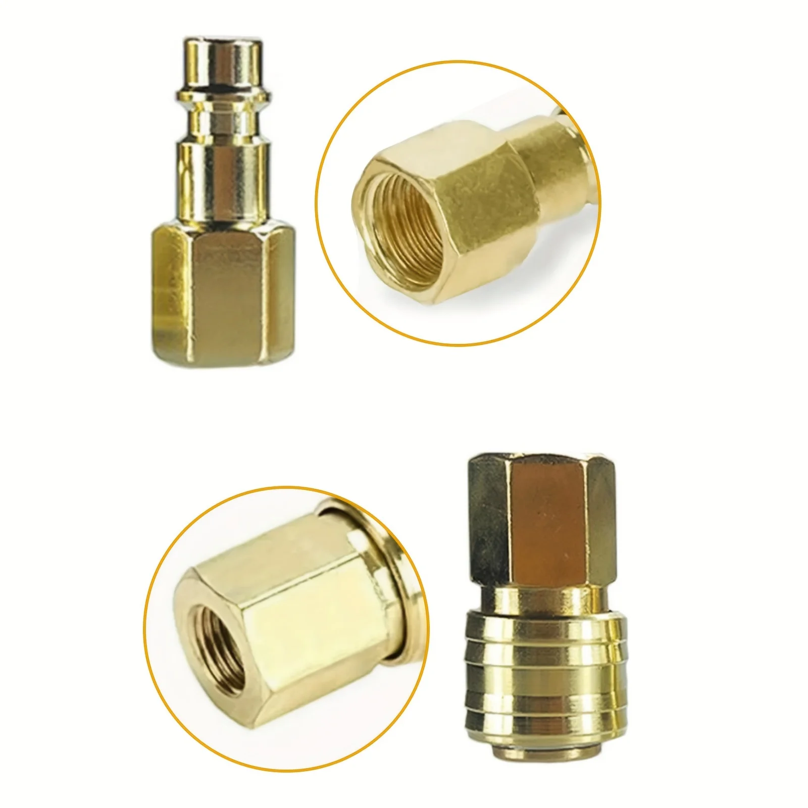 Brass Air Coupler Kit | 10-Piece Quick-Connect Set | 1/4 BSP Thread Fittings - Thumbnail 3