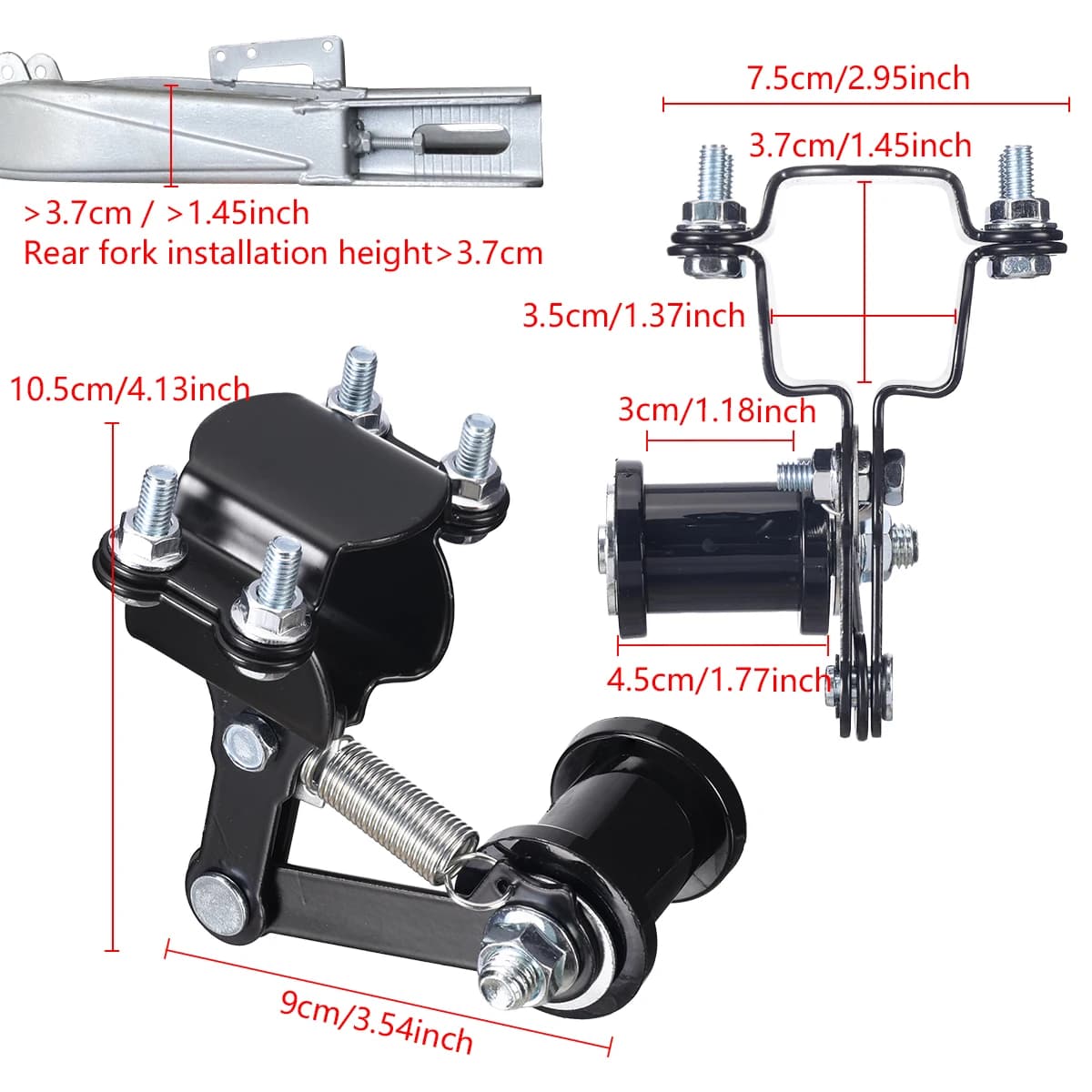 Motorcycle Chain Tensioner | Adjustable Tension Control | Bolt-Type Easy Install Regulator - Thumbnail 3