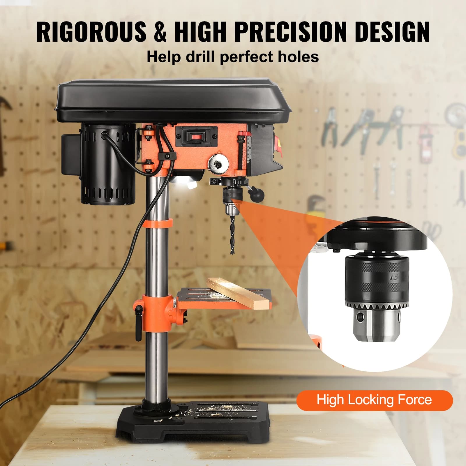 10 Benchtop Drill Press | 5-Speed Precision & Laser Guide for Woodworking - Thumbnail 3