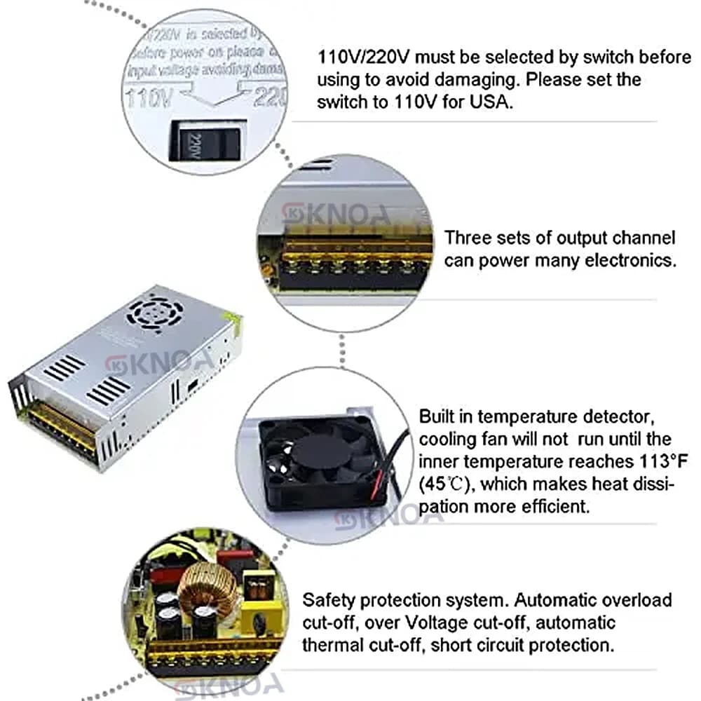 AC/DC Power Supply | 360W-500W Output | 12V-48V LED Driver & Adapter - Thumbnail 6