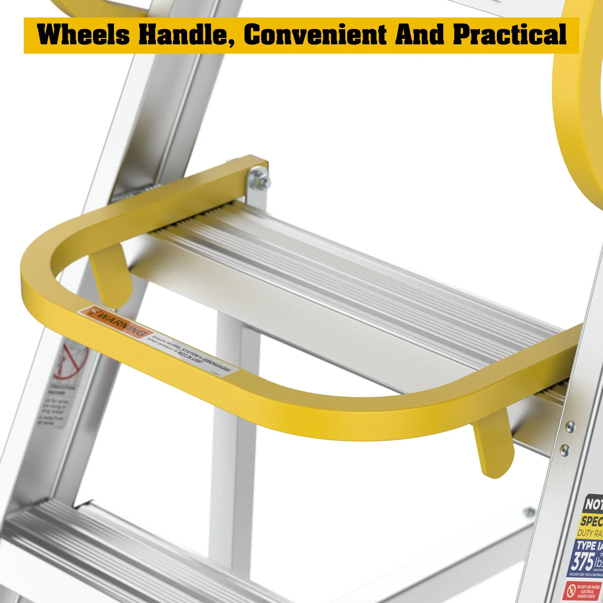 Rolling Platform Ladder | Mobile Work Platform | 170 kg Non-Slip Warehouse Ladder - Thumbnail 6