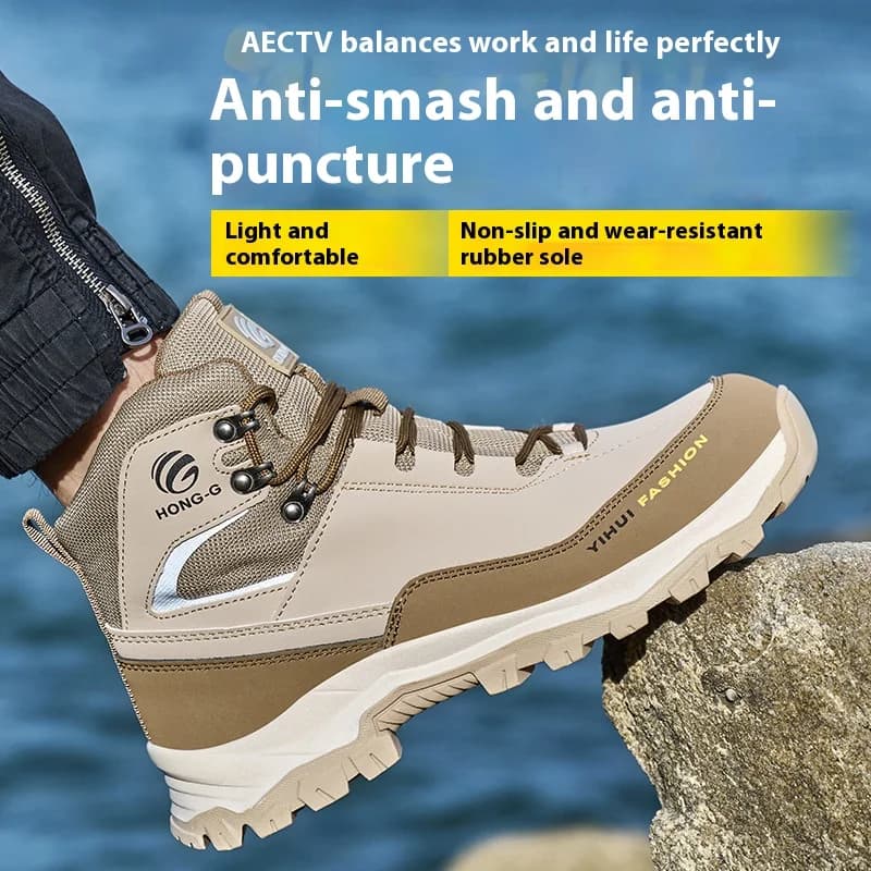 Steel Toe Safety Boots | EUR Standard Anti-Smash & Puncture Proof | Heavy-Duty Construction Work Boots - Thumbnail 2