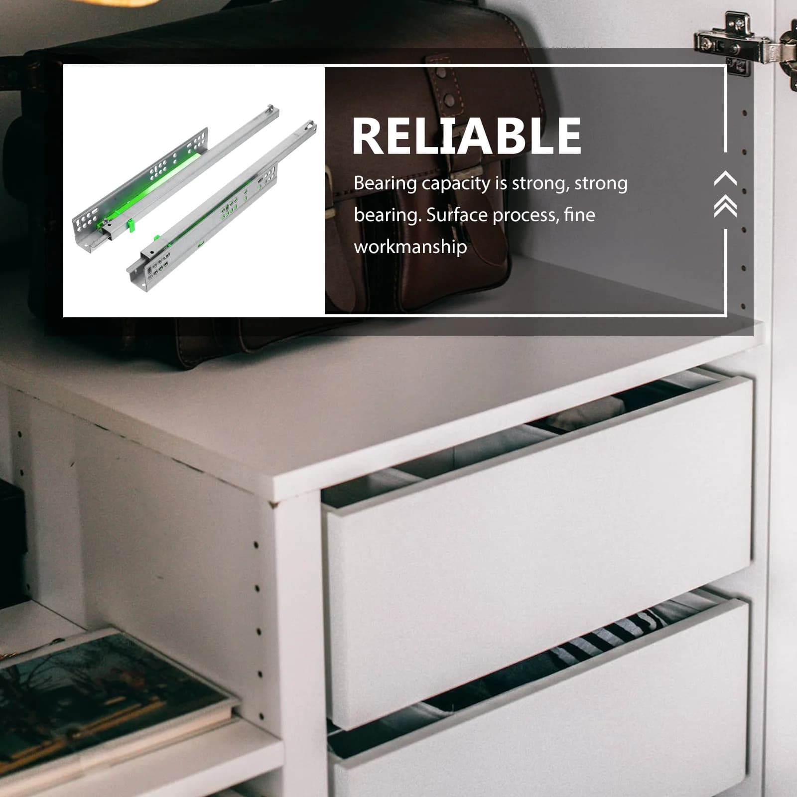 Full-Extension Drawer Slides | Soft-Close & Smooth Glide for Cabinets - Thumbnail 2