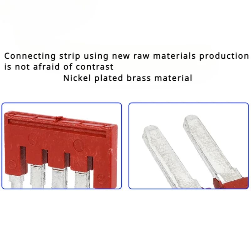 DIN Rail Terminal Block Jumpers | 50-Piece Set | 2.5mm Pitch | 2-10 Position Bridges - Thumbnail 3
