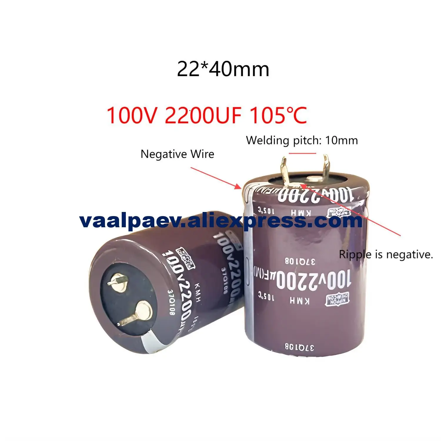 Audio-Grade Capacitors | 100V 2200uF | High-Power Low-ESR for Amplifiers & Inverters - Thumbnail 4