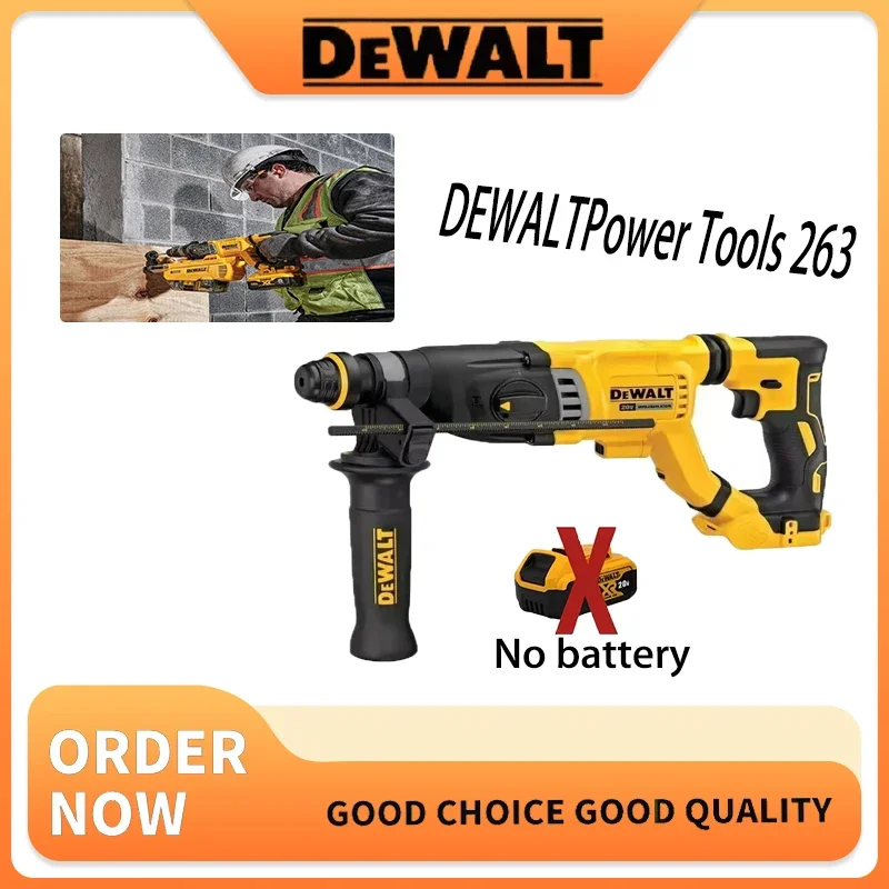 28mm Rotary Hammer Drill | 20V Brushless 3-in-1 System | DCH263 Heavy-Duty Cordless Hammer - Thumbnail 5