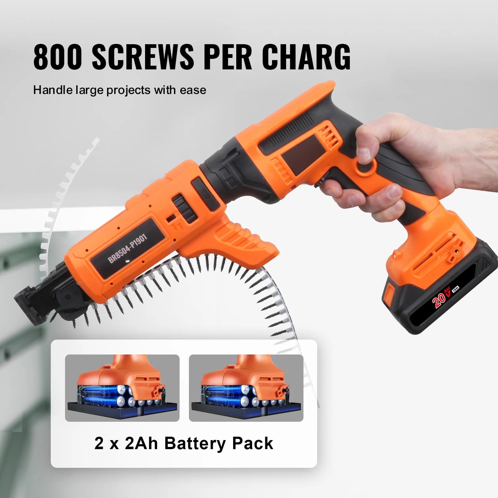 Drywall Screw Gun | 20V Max Brushless Motor | 4200 RPM with LED Light - Thumbnail 3