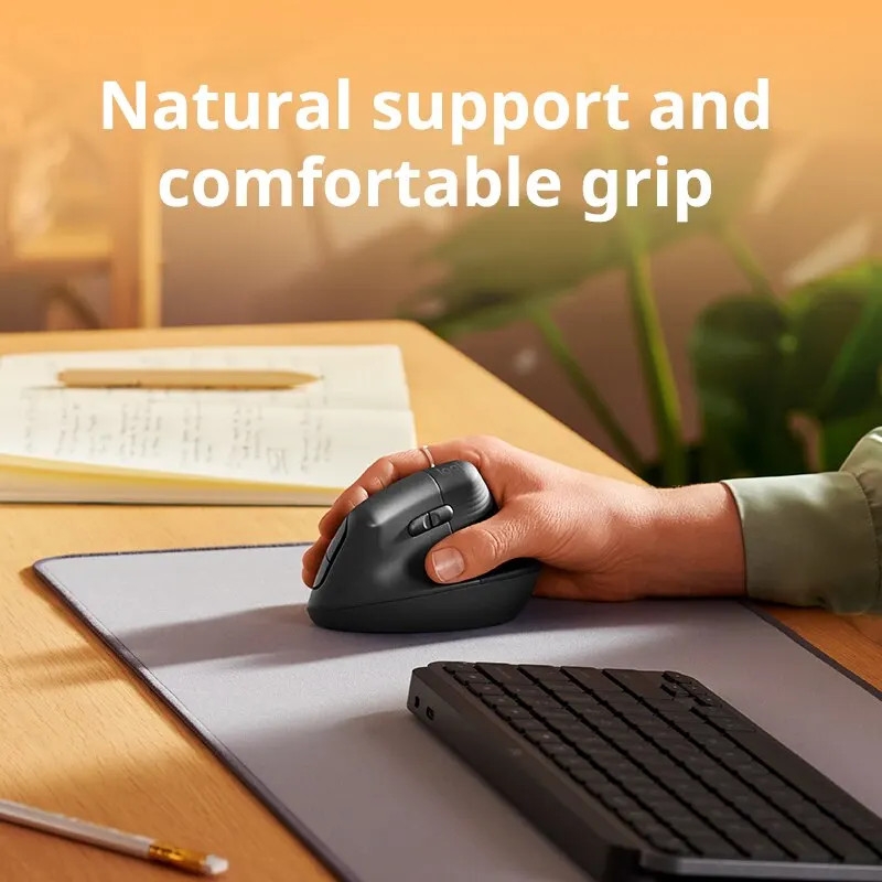 Vertical Wireless Mouse | Silent Click | Bluetooth & USB Connectivity for Wrist Comfort - Thumbnail 2