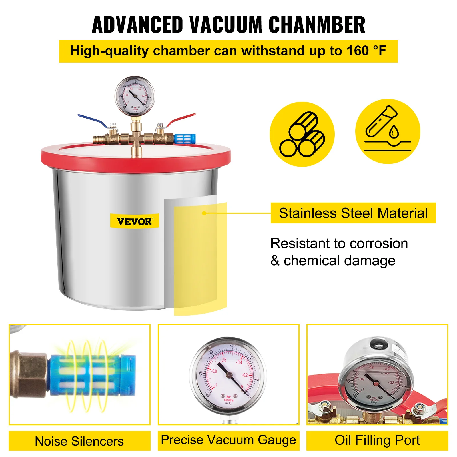 Vacuum Pump 2.5-5CFM | HVAC & AC Maintenance Kit | Professional Refrigeration Degassing - Thumbnail 4