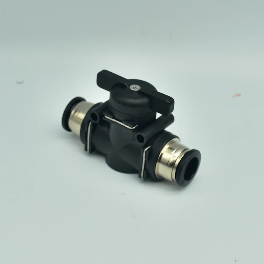 BUC 4mm 6mm 8mm 10mm 12mm Black Pneumatic Push In Quick Joint Connector Hand Valve To Turn Switch Manual Ball Current Limiting - Thumbnail 4