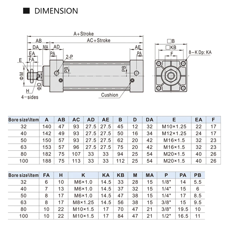 Acting Hydraulic Cylinder | 50mm Bore x 200mm Stroke | SC Standard Type - Thumbnail 4