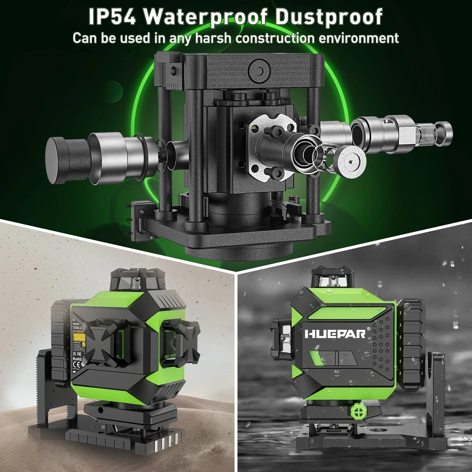 4D Laser Level | 16-Line 360° Self-Leveling | Green Beam Digital Display - Thumbnail 5