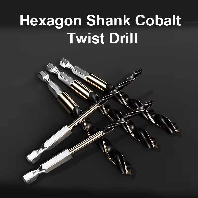 1.5-7.5mm Hex Shank Twist Drill Bit Wood Metal Hole Cutter Core Drilling Tool Cobalt Carbide Tip Flat Drill Bits HSS - Thumbnail 3