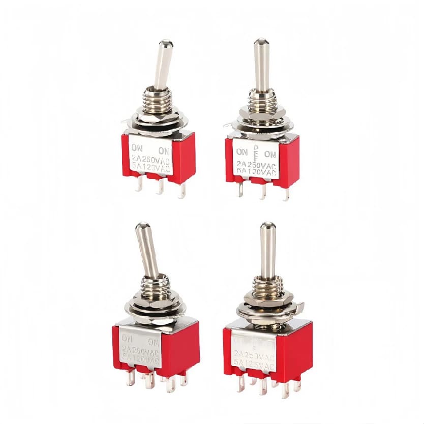 Mini Toggle Switches | SPDT ON-OFF-ON | 6mm Sealed Caps for Control Panels & DIY Electronics - Thumbnail 2