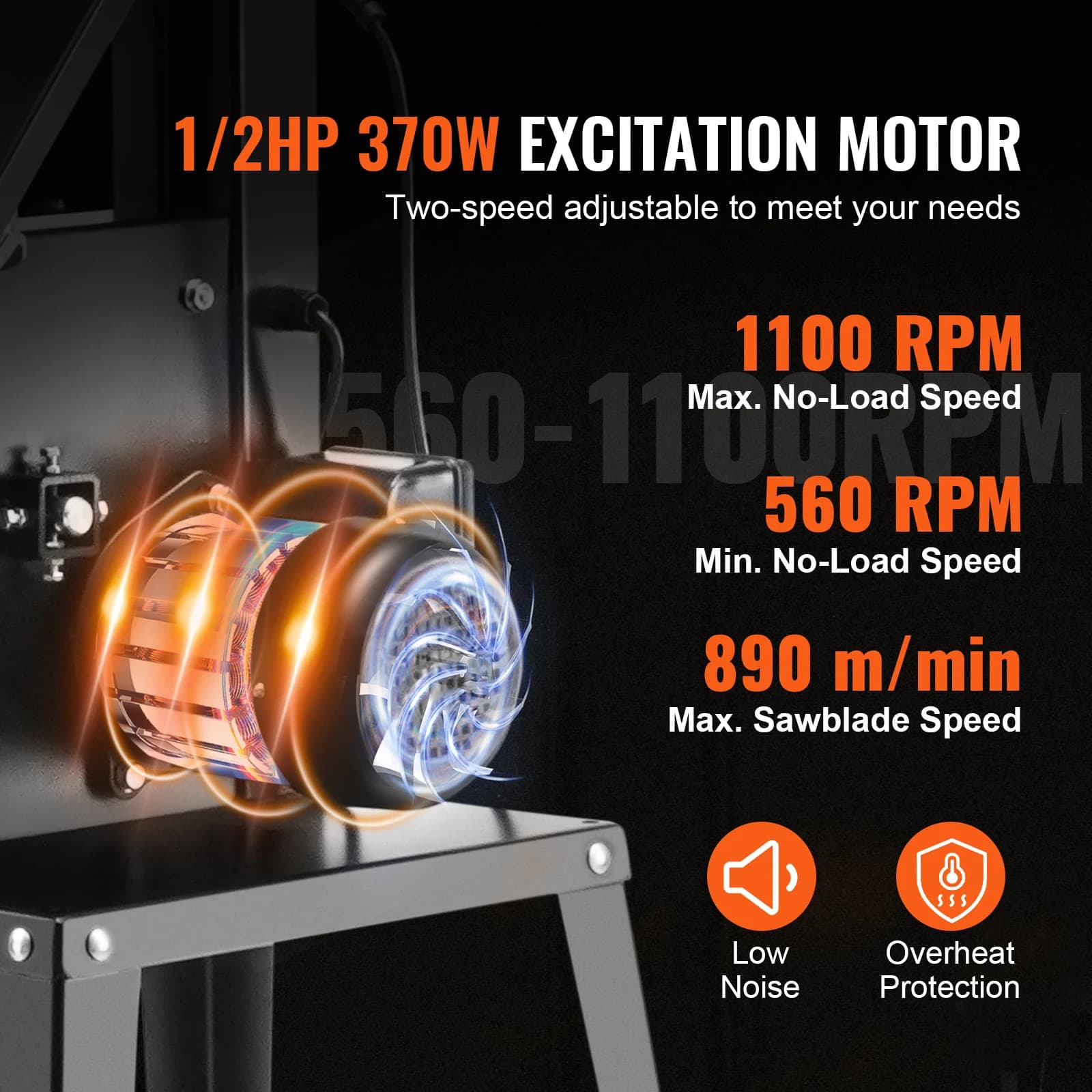 Benchtop Bandsaw | 10/14-Inch Wood & Metal Cutting | 2-Speed Motor with LED Work Light - Thumbnail 5