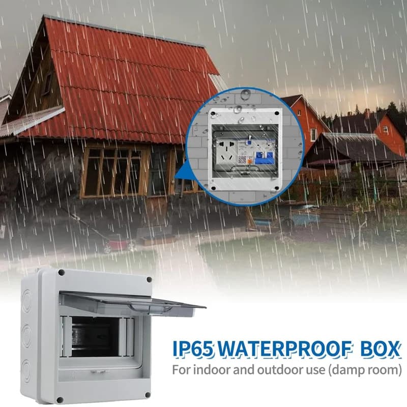 DIN Rail Enclosure | IP65 Rated Wall-Mount Electrical Box | Circuit Breaker Protection - Thumbnail 6